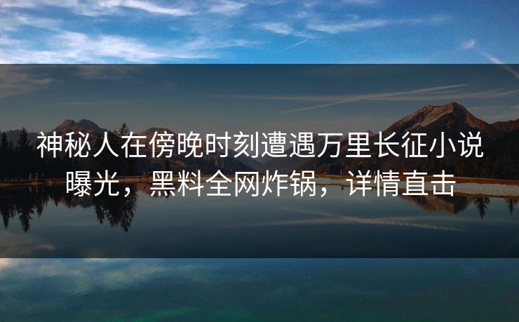 神秘人在傍晚时刻遭遇万里长征小说曝光，黑料全网炸锅，详情直击