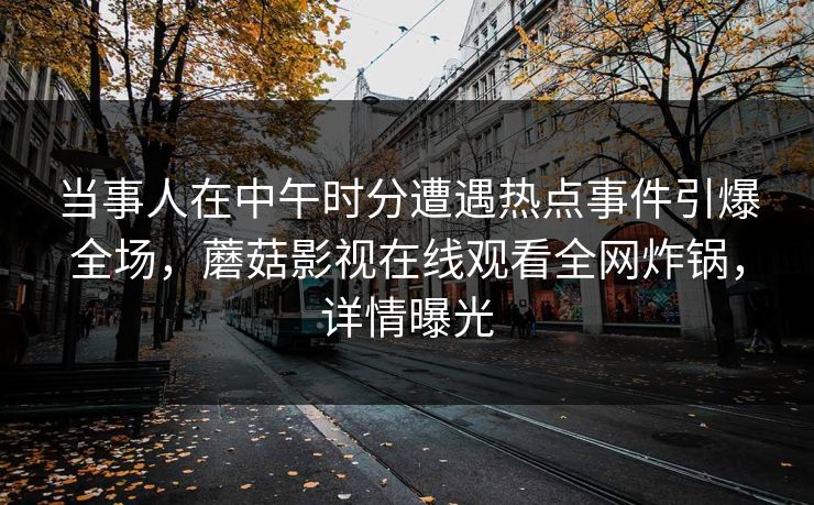 当事人在中午时分遭遇热点事件引爆全场，蘑菇影视在线观看全网炸锅，详情曝光