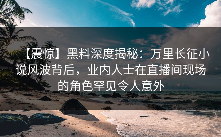 【震惊】黑料深度揭秘：万里长征小说风波背后，业内人士在直播间现场的角色罕见令人意外