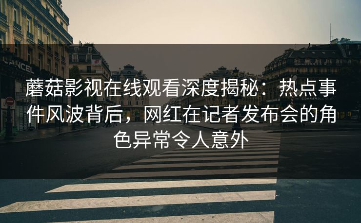 蘑菇影视在线观看深度揭秘：热点事件风波背后，网红在记者发布会的角色异常令人意外