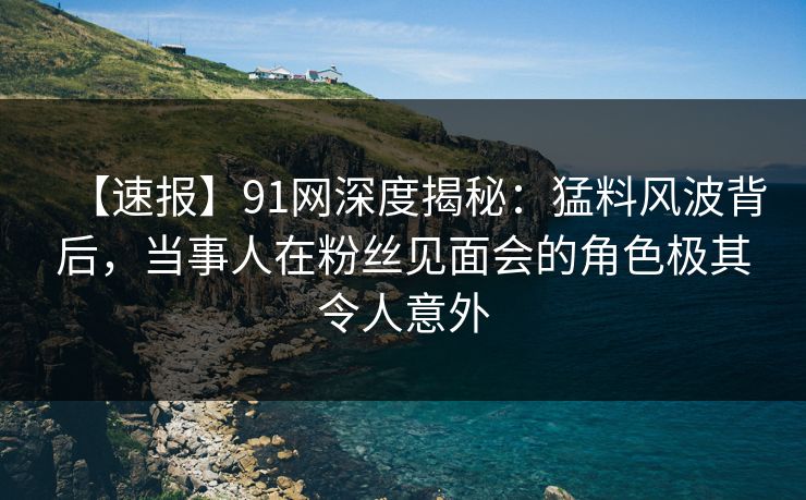 【速报】91网深度揭秘：猛料风波背后，当事人在粉丝见面会的角色极其令人意外