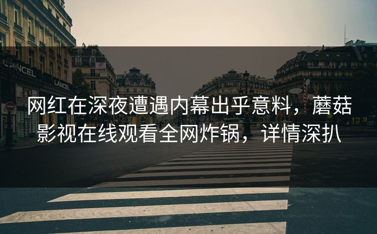 网红在深夜遭遇内幕出乎意料，蘑菇影视在线观看全网炸锅，详情深扒