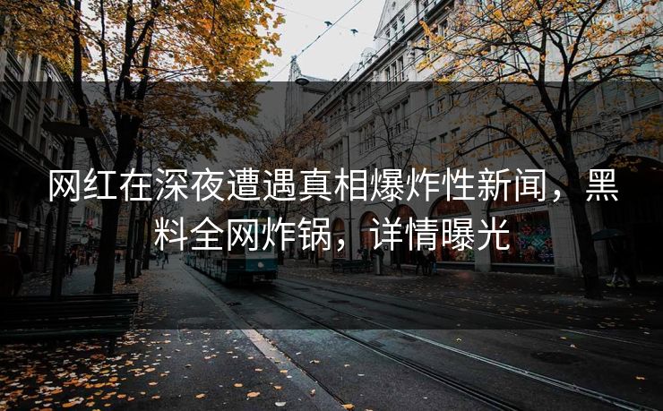 网红在深夜遭遇真相爆炸性新闻，黑料全网炸锅，详情曝光